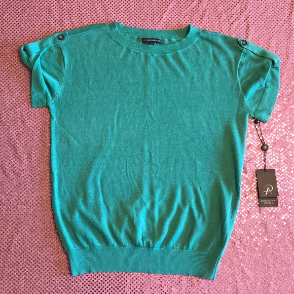 Adrianna Papell Sweaters - Adrianna Papell Lightweight Teal Sweater Shirt